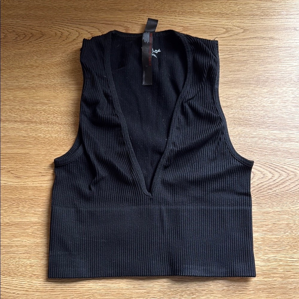 UO black ribbed top/bralette